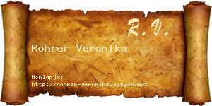 Rohrer Veronika névjegykártya